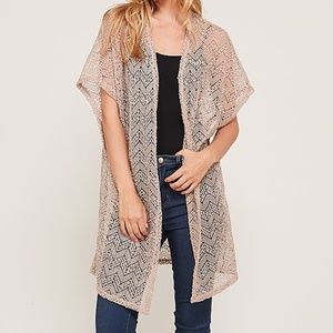 Brown open cardigan